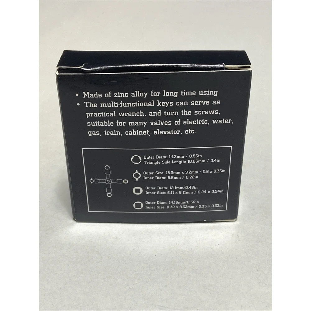 DURATECH 4 Way Utilities Key, Multi-functional Water‎ 1-Pack, Silver